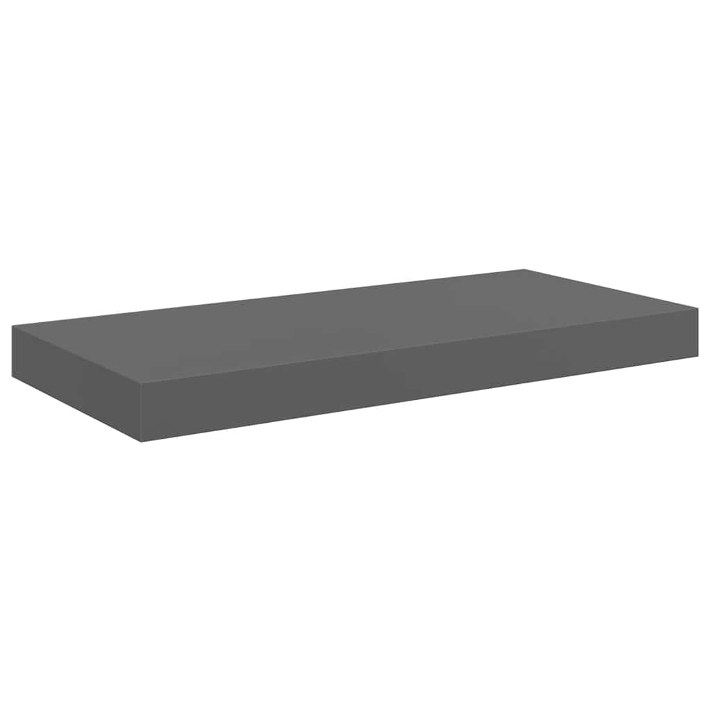 Plutajuće zidne police 2 kom sjajne sive 50 x 23 x 3,8 cm MDF