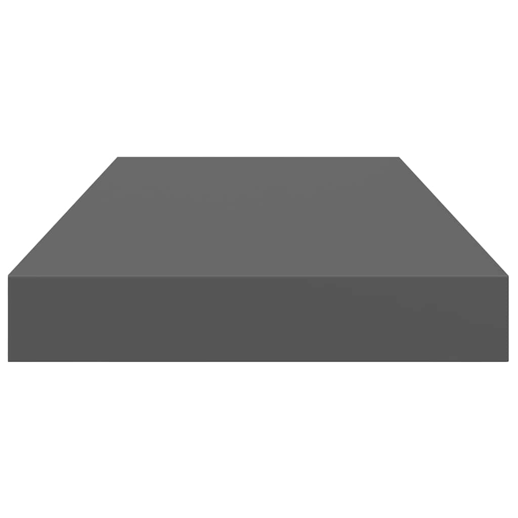 Plutajuće zidne police 2 kom sjajne sive 50 x 23 x 3,8 cm MDF
