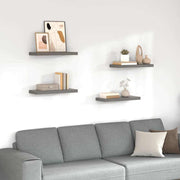 Plutajuće zidne police 4 kom sjajne sive 60 x 23,5 x 3,8 cm MDF