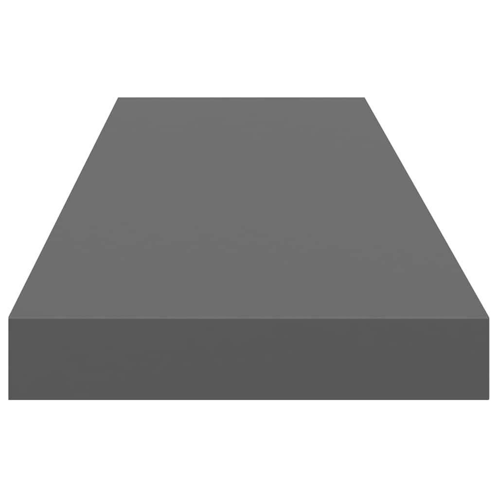 Plutajuća zidna polica visoki sjaj siva 90 x 23,5 x 3,8 cm MDF
