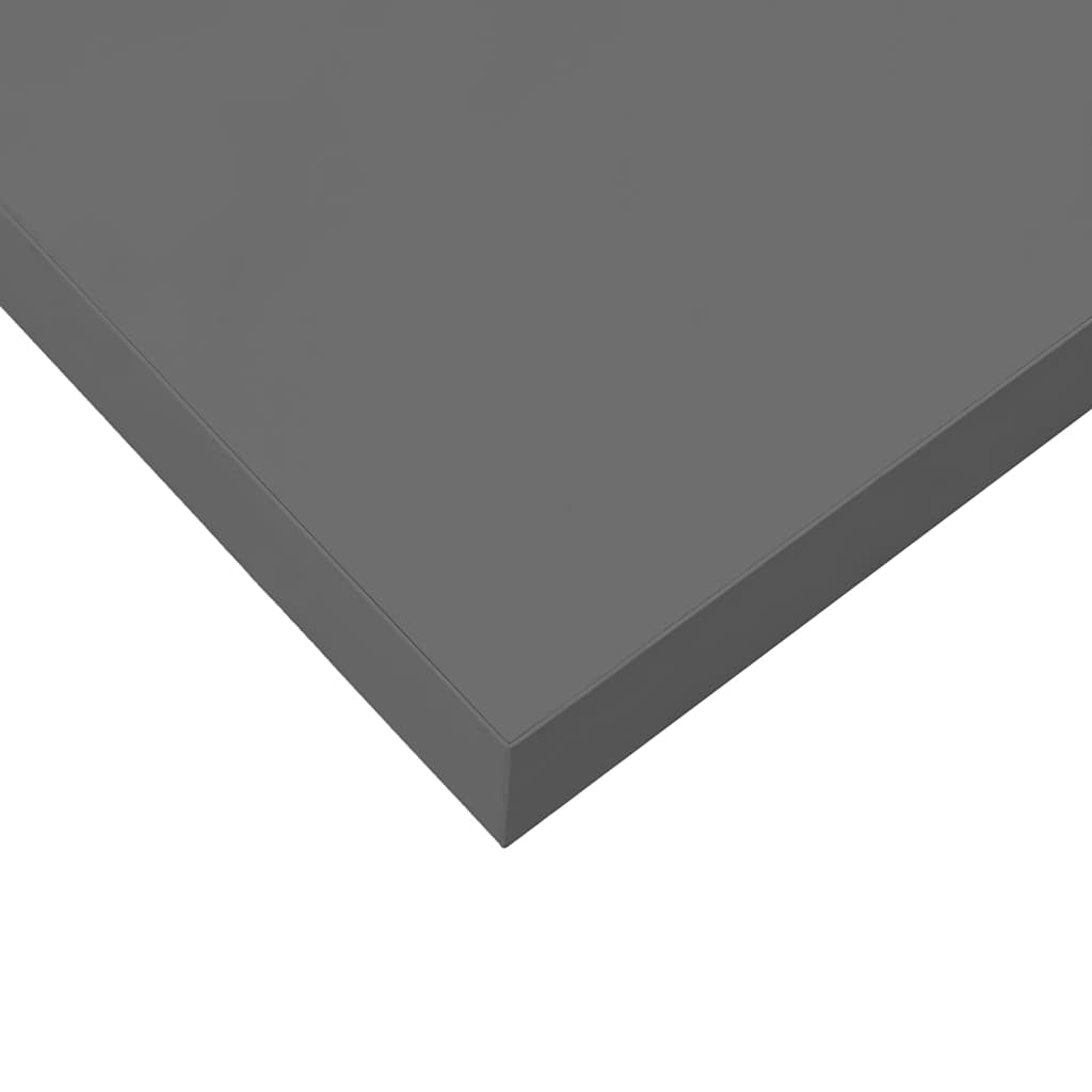 Plutajuća zidna polica visoki sjaj siva 120 x 23,5 x 3,8 cm MDF