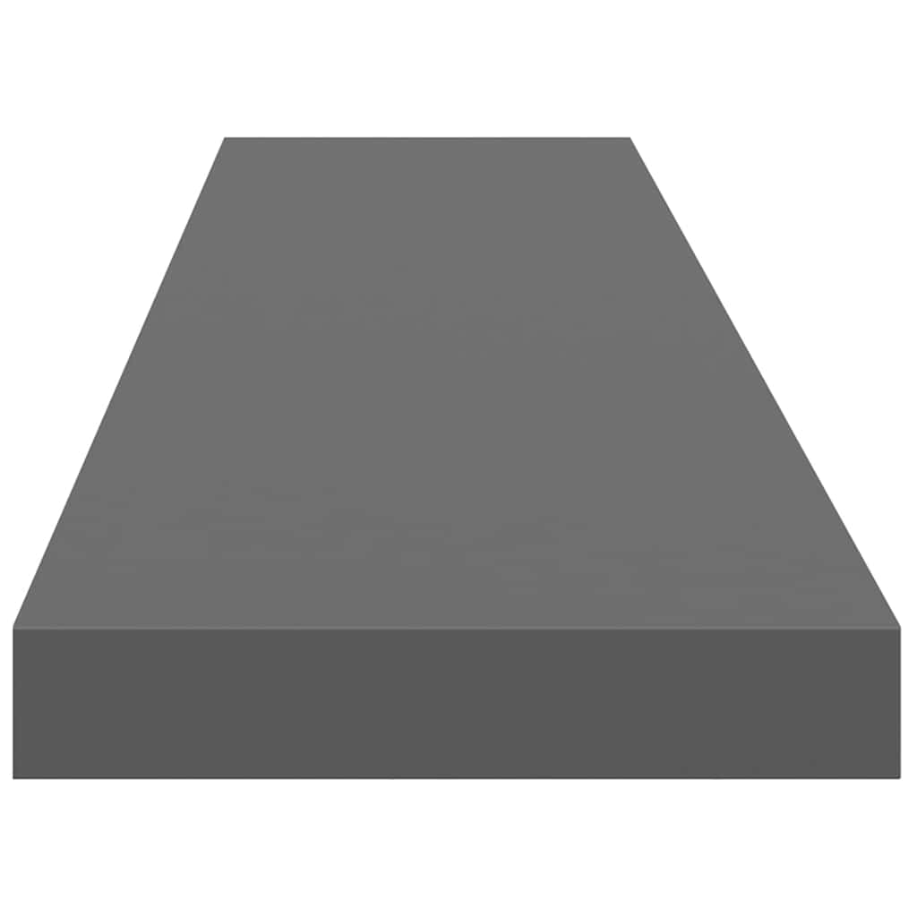 Plutajuće zidne police 2 kom sjajne sive 120x23,5x3,8 cm MDF