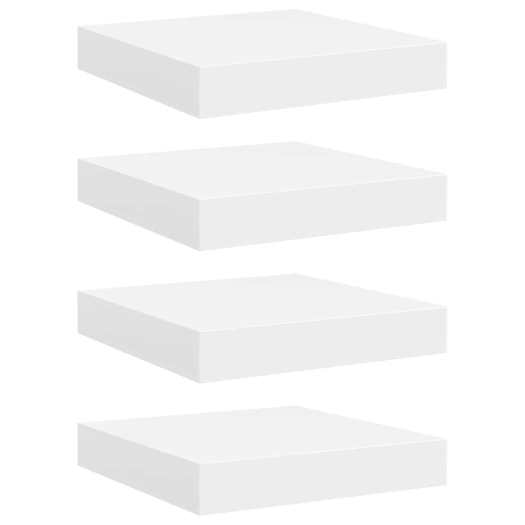 Plutajuće zidne police 4 kom bijele 23 x 23,5 x 3,8 cm MDF