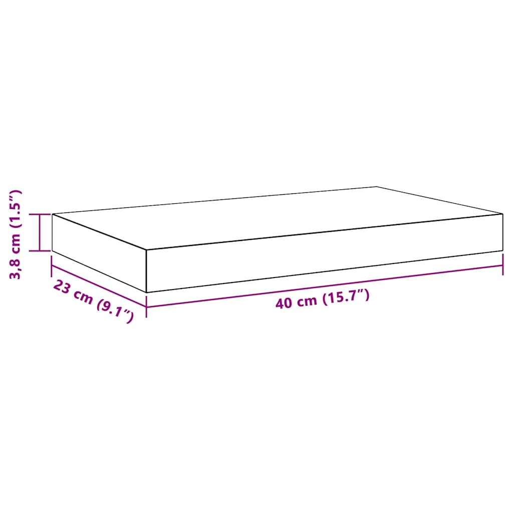Plutajuća zidna polica bijela 40 x 23 x 3,8 cm MDF