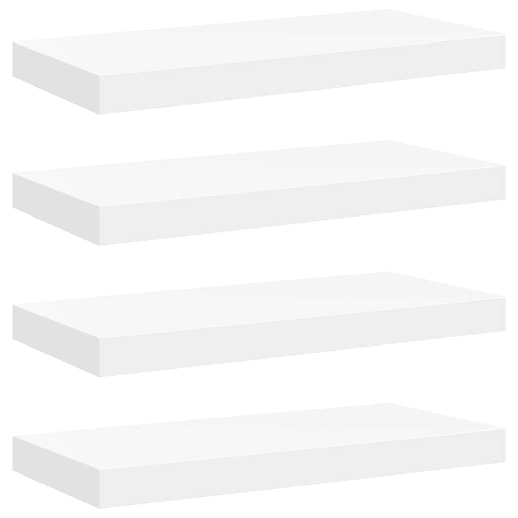 Plutajuće zidne police 4 kom bijele 50 x 23 x 3,8 cm MDF