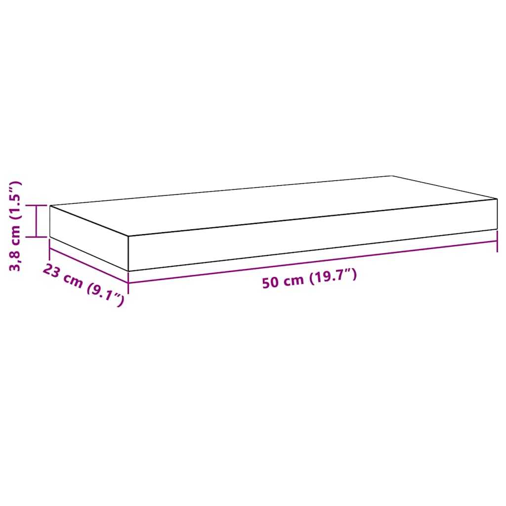 Plutajuće zidne police 4 kom bijele 50 x 23 x 3,8 cm MDF