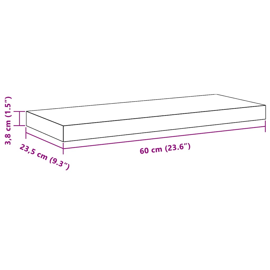 Plutajuća zidna polica bijela 60 x 23,5 x 3,8 cm MDF