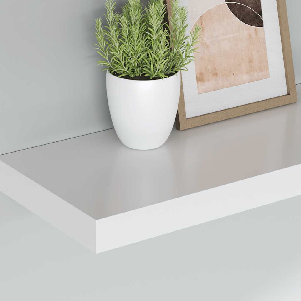 Plutajuće zidne police 2 kom bijele 80 x 23,5 x 3,8 cm MDF