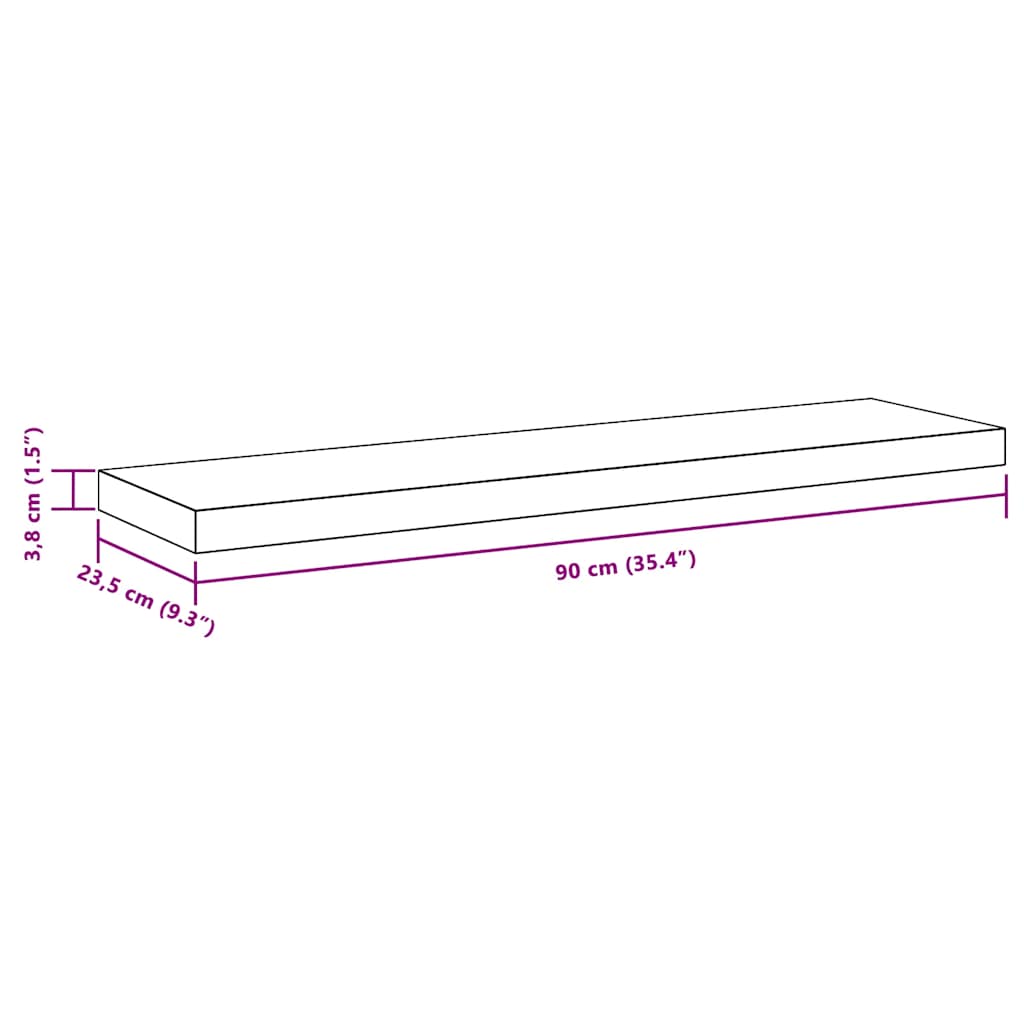 Plutajuće zidne police 4 kom bijele 90 x 23,5 x 3,8 cm MDF