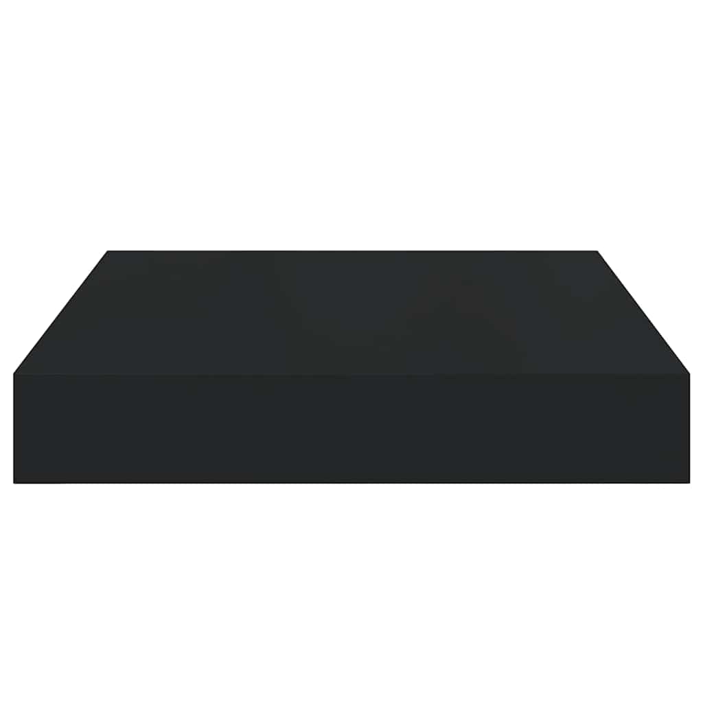 Plutajuće zidne police 2 kom crne 23 x 23,5 x 3,8 cm MDF