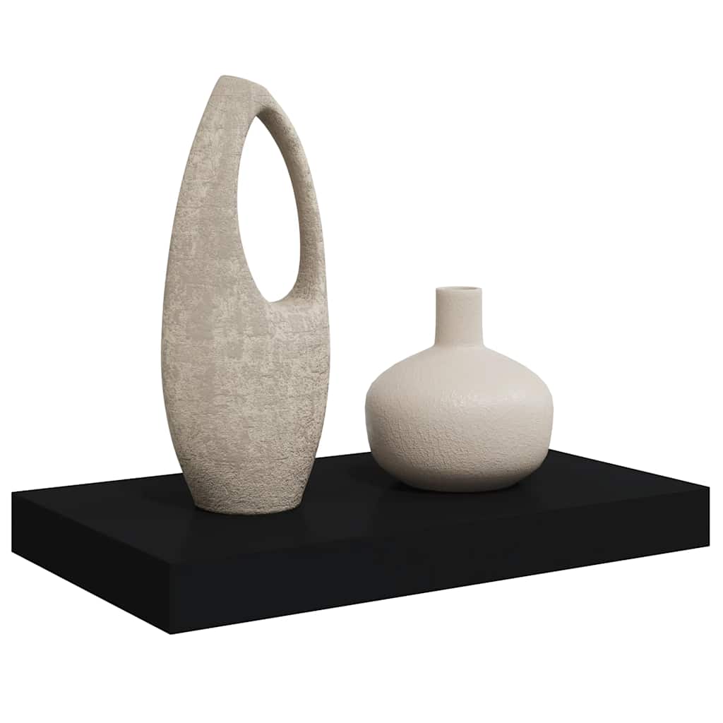 Plutajuća zidna polica crna 40 x 23 x 3,8 cm MDF