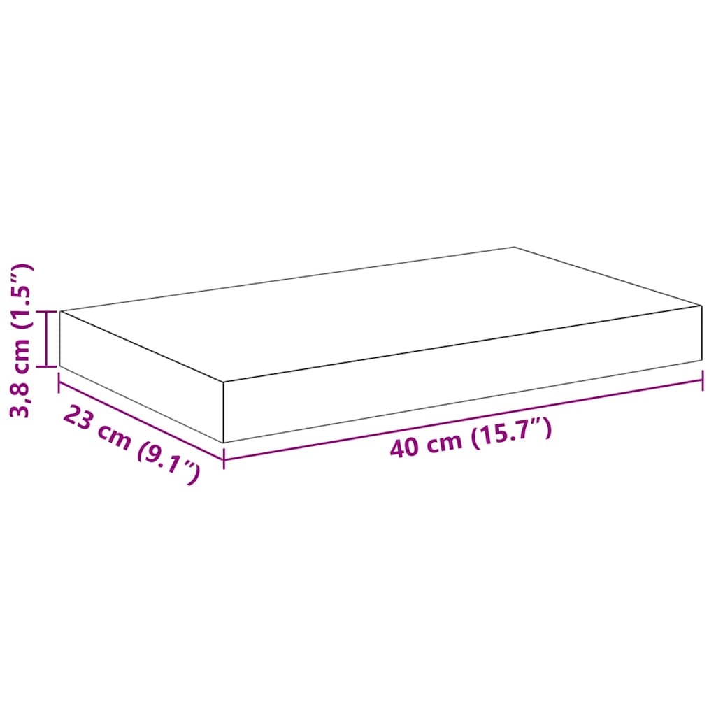 Plutajuće zidne police 4 kom crne 40 x 23 x 3,8 cm MDF