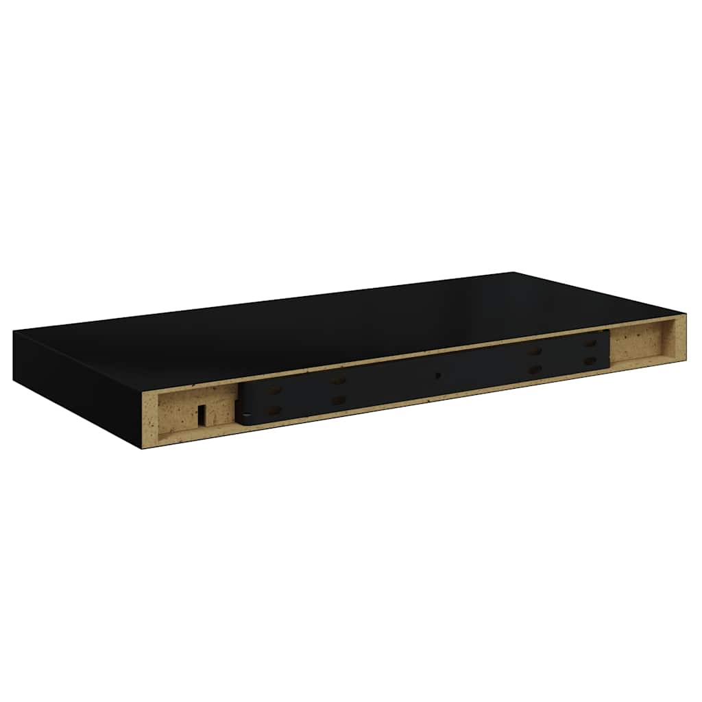 Plutajuća zidna polica crna 50 x 23 x 3,8 cm MDF