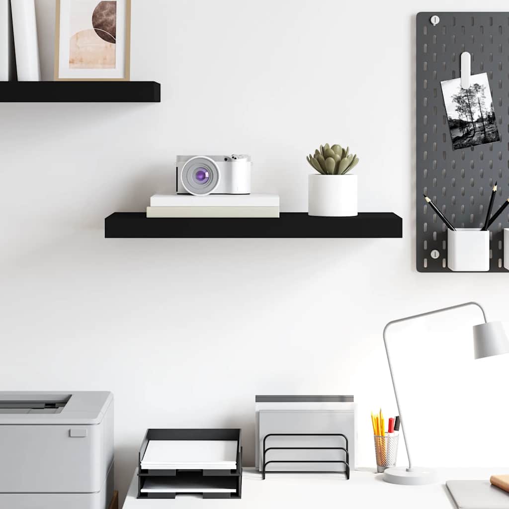 Plutajuća zidna polica crna 60 x 23,5 x 3,8 cm MDF
