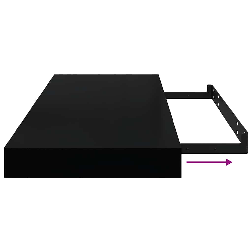 Plutajuća zidna polica crna 60 x 23,5 x 3,8 cm MDF