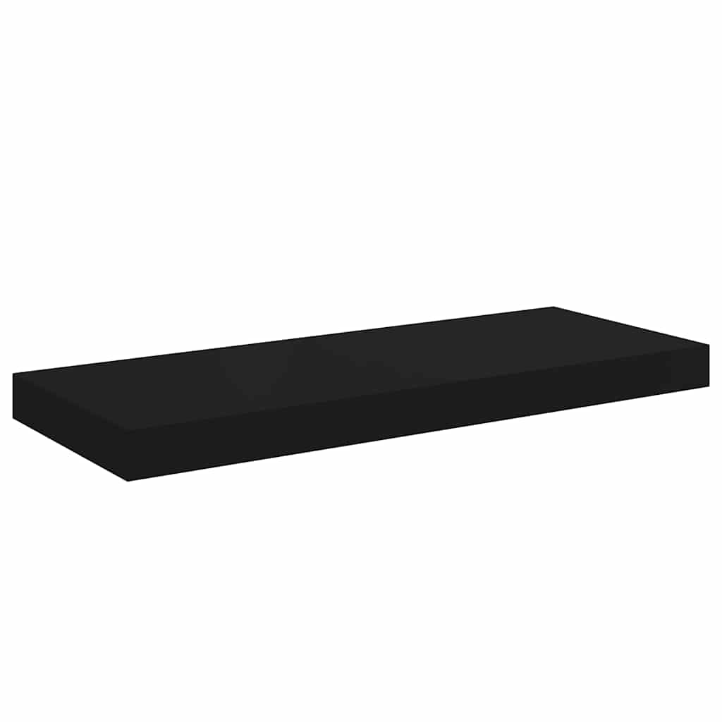 Plutajuće zidne police 2 kom crne 60 x 23,5 x 3,8 cm MDF