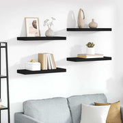 Plutajuće zidne police 4 kom crne 60 x 23,5 x 3,8 cm MDF