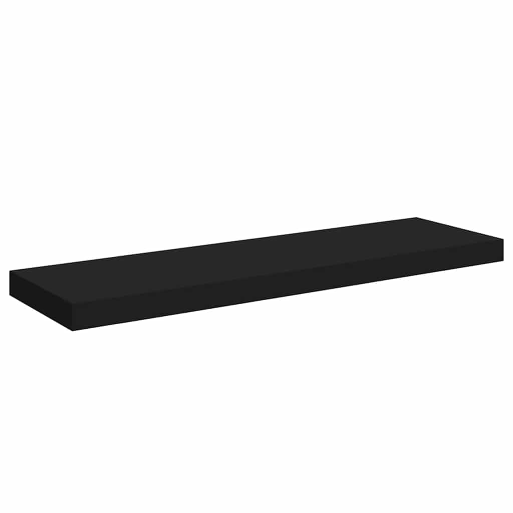 Plutajuće zidne police 2 kom crne 80 x 23,5 x 3,8 cm MDF