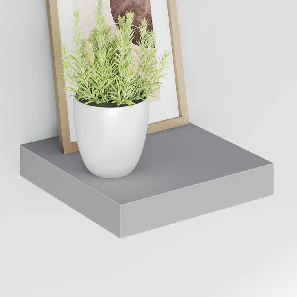 Plutajuće zidne police 4 kom sive 23 x 23,5 x 3,8 cm MDF