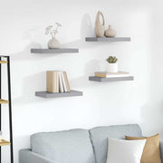 Plutajuće zidne police 4 kom sive 23 x 23,5 x 3,8 cm MDF