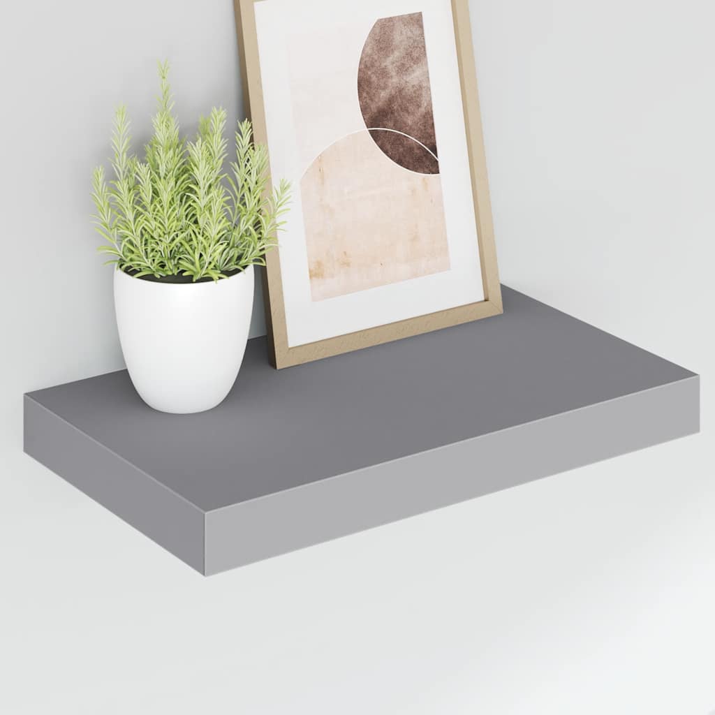 Plutajuća zidna polica siva 40 x 23 x 3,8 cm MDF