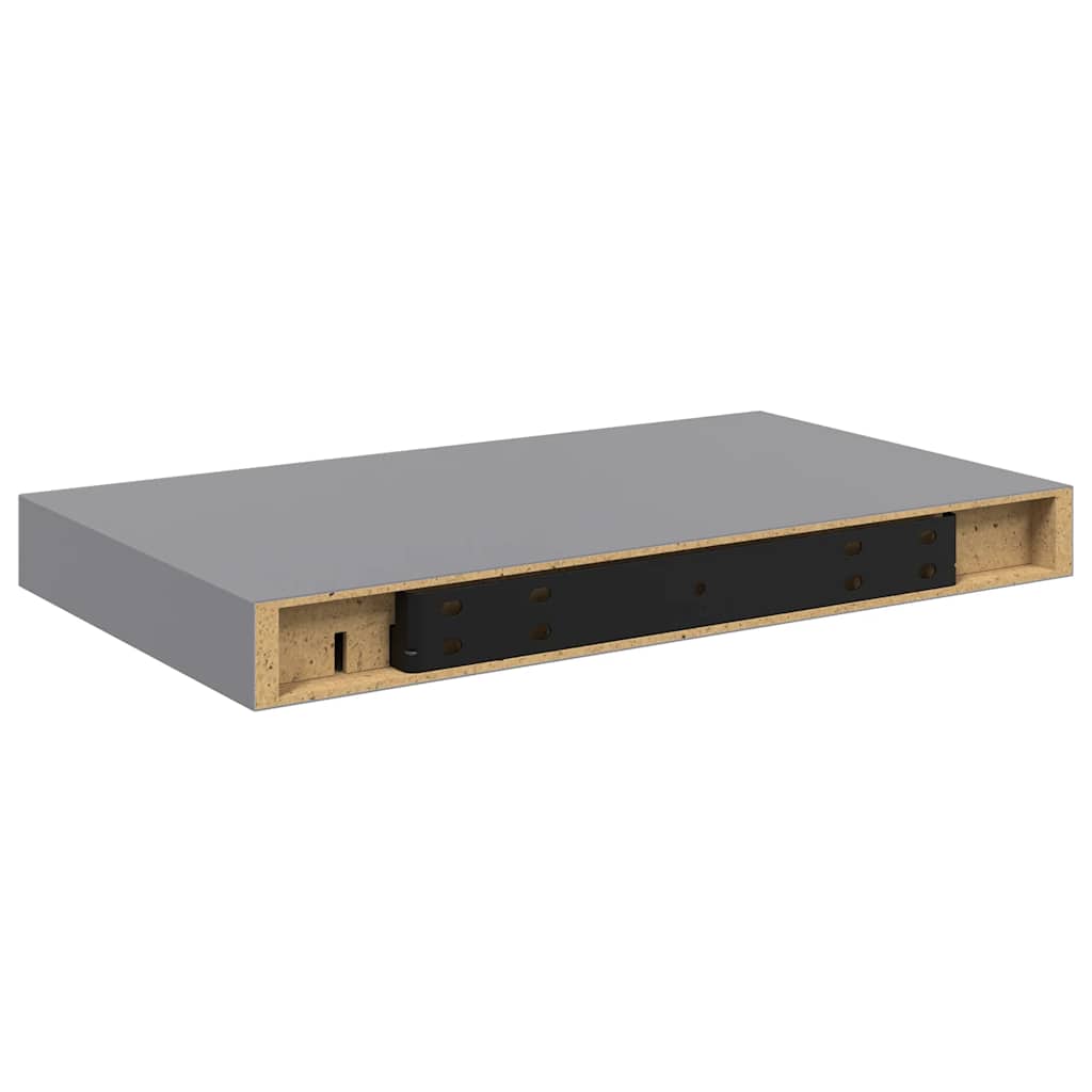 Plutajuća zidna polica siva 40 x 23 x 3,8 cm MDF