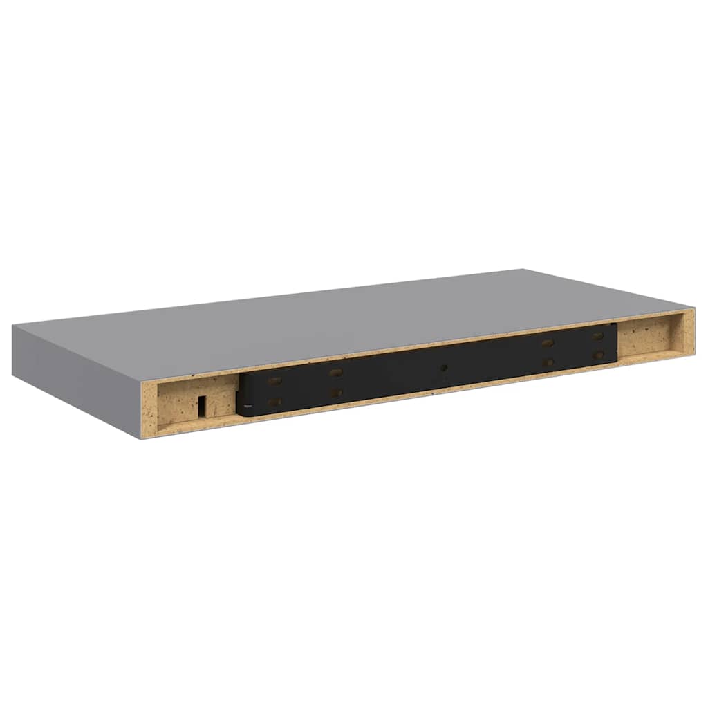 Plutajuće zidne police 2 kom sive 50 x 23 x 3,8 cm MDF