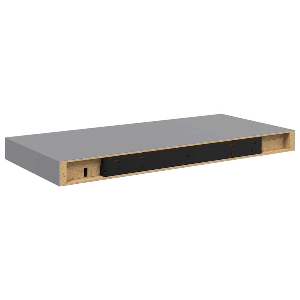 Plutajuće zidne police 4 kom sive 50 x 23 x 3,8 cm MDF
