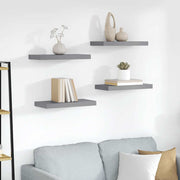 Plutajuće zidne police 4 kom sive 50 x 23 x 3,8 cm MDF