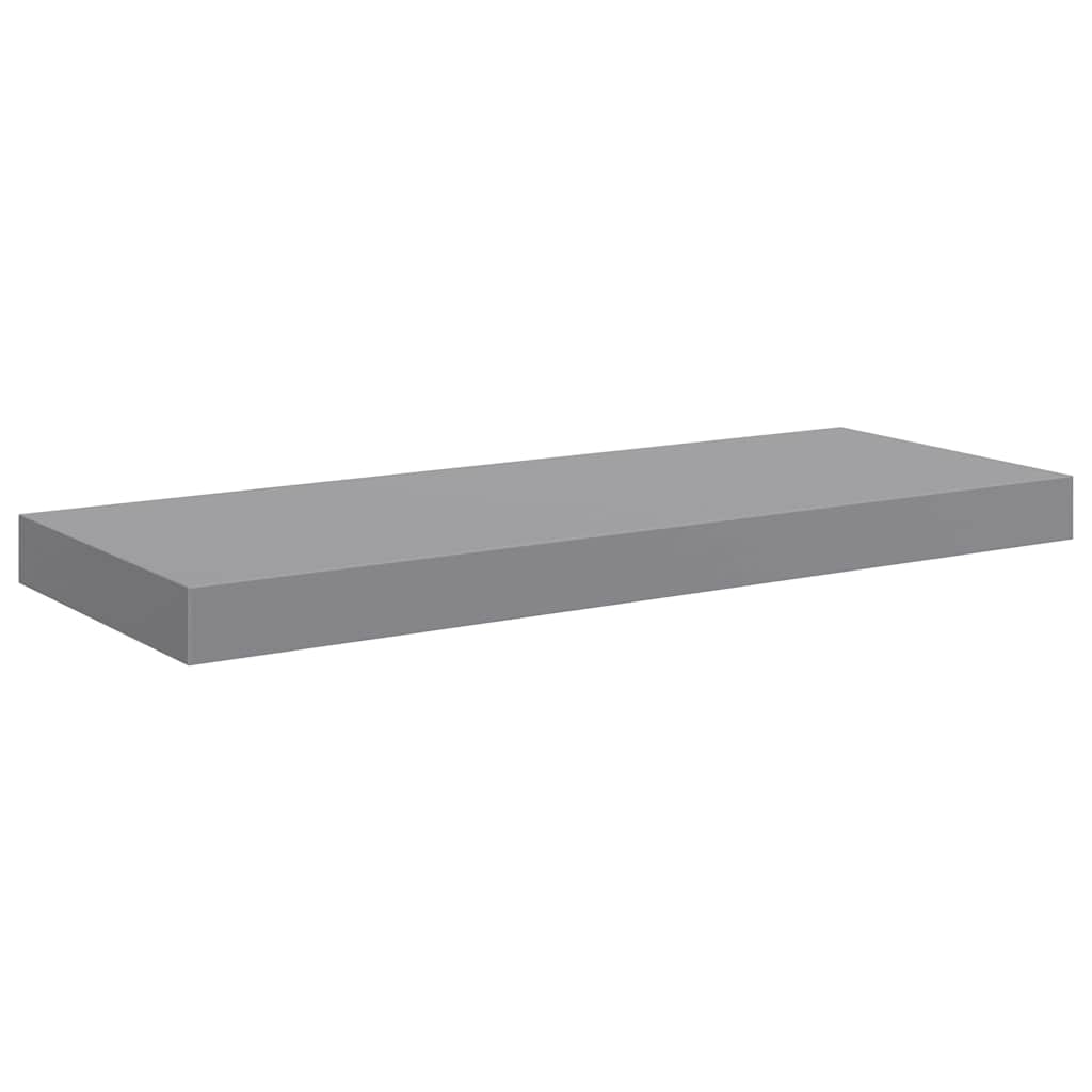 Plutajuće zidne police 2 kom sive 60 x 23,5 x 3,8 cm MDF