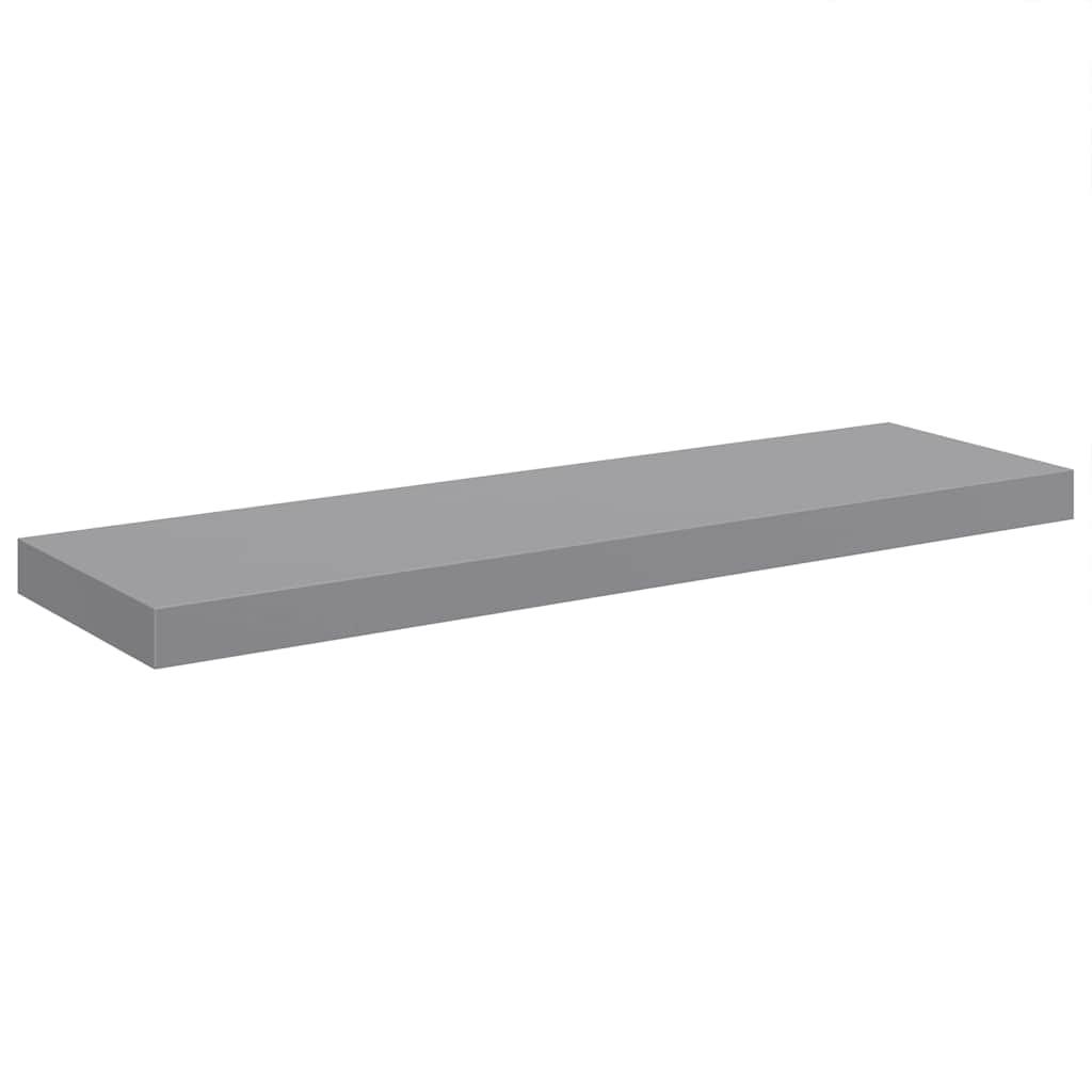 Plutajuće zidne police 2 kom sive 80 x 23,5 x 3,8 cm MDF