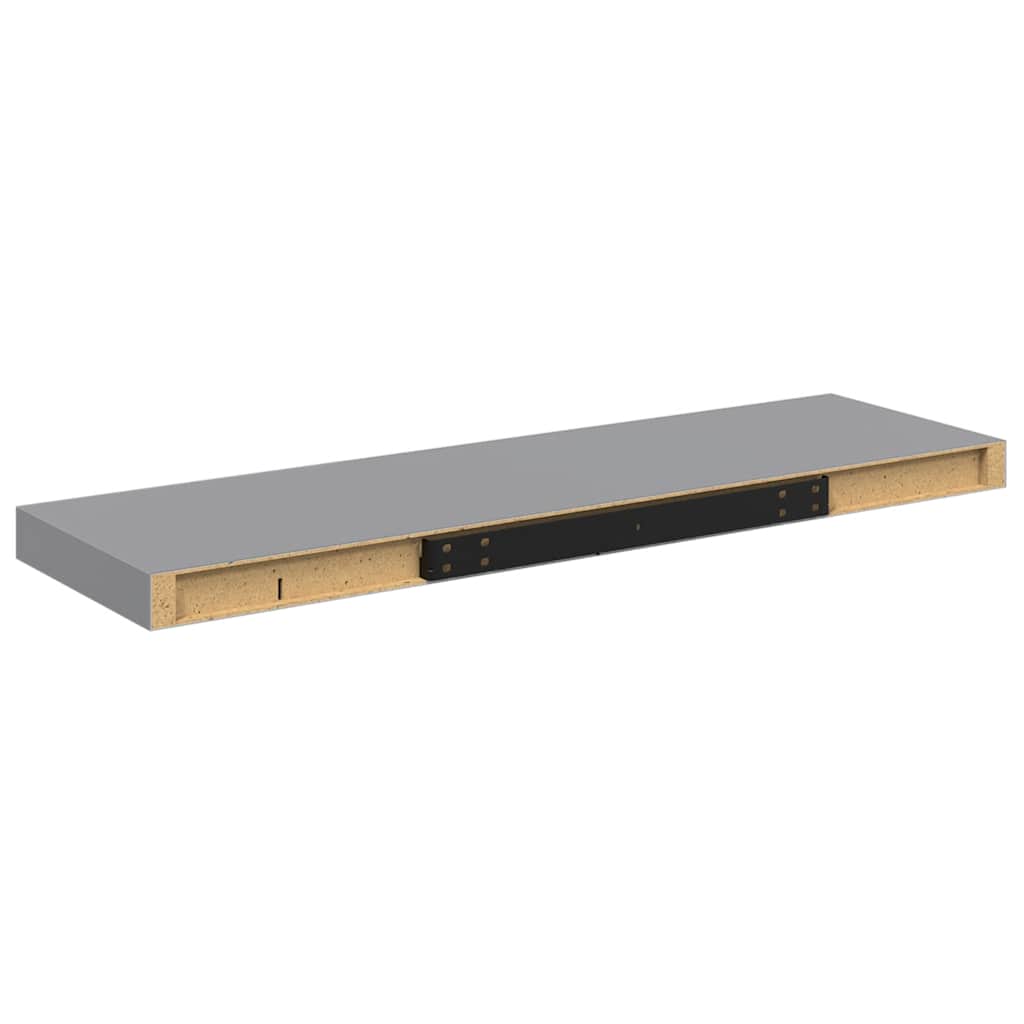 Plutajuće zidne police 4 kom sive 80 x 23,5 x 3,8 cm MDF