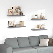 Plutajuće zidne police 4 kom sive 80 x 23,5 x 3,8 cm MDF