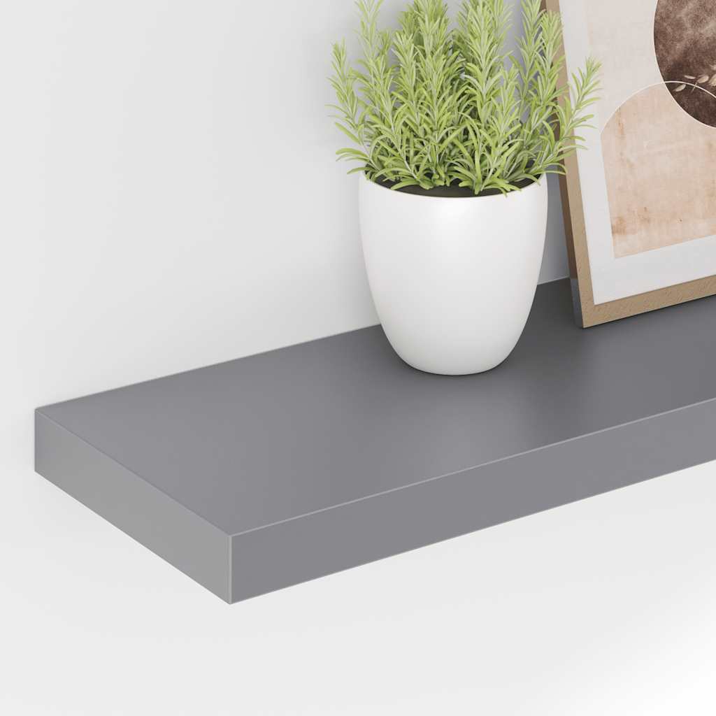 Plutajuća zidna polica siva 90 x 23,5 x 3,8 cm MDF
