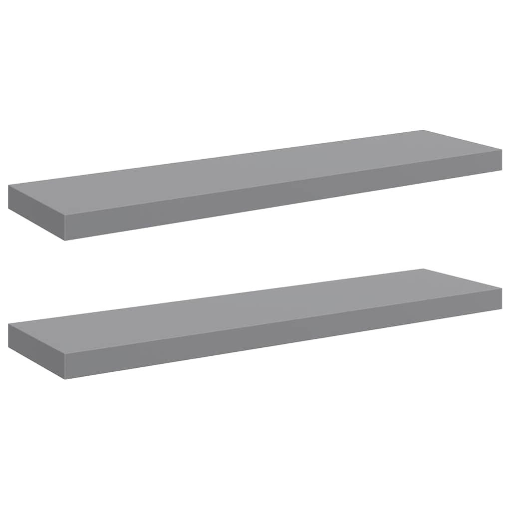Plutajuće zidne police 2 kom sive 90 x 23,5 x 3,8 cm MDF