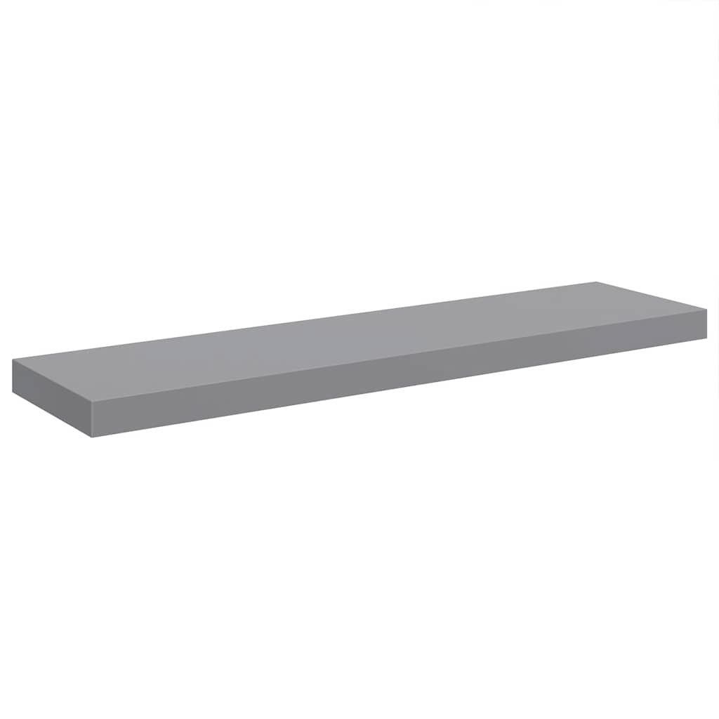 Plutajuće zidne police 2 kom sive 90 x 23,5 x 3,8 cm MDF