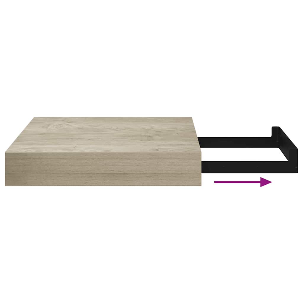 Plutajuća zidna polica boja hrasta 23 x 23,5 x 3,8 cm MDF