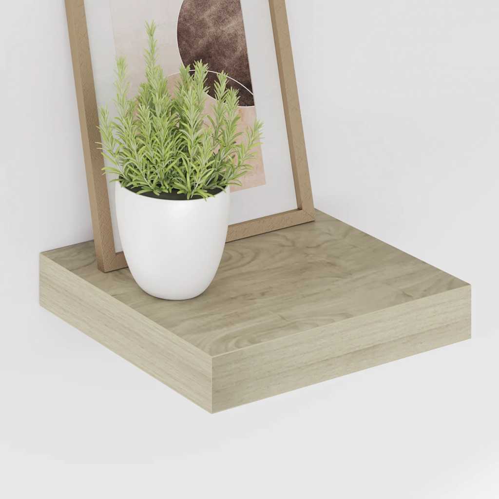 Plutajuće zidne police 4 kom boja hrasta 23 x 23,5 x 3,8 cm MDF