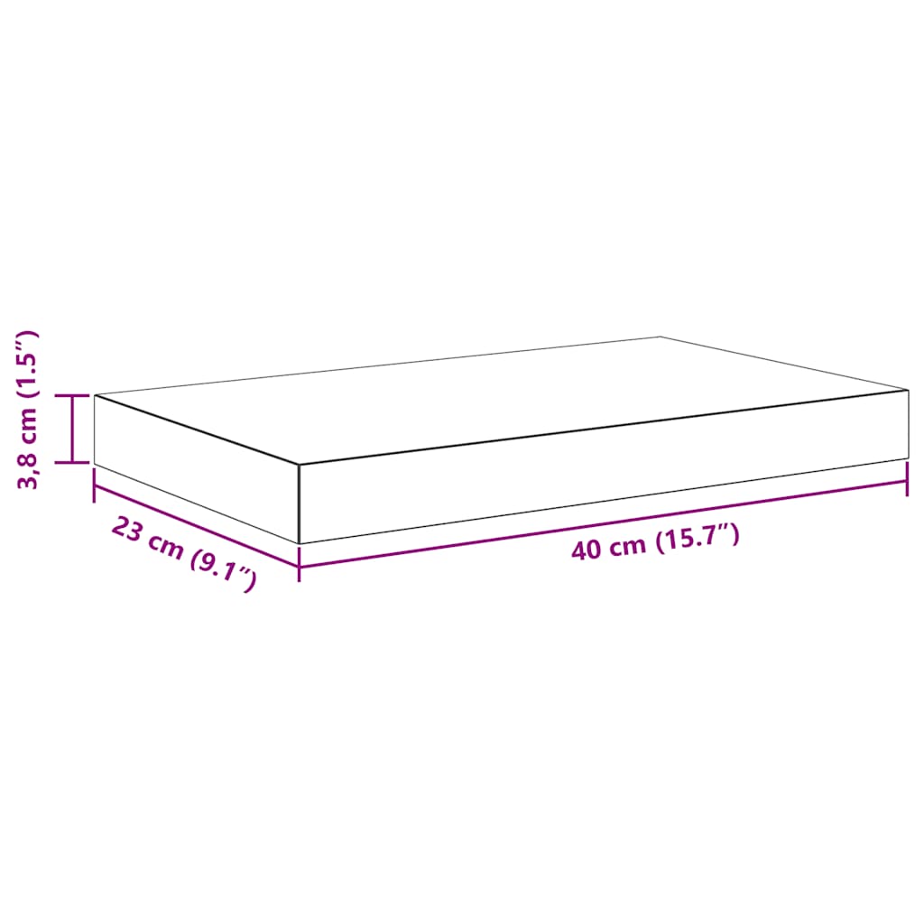 Plutajuća zidna polica boja hrasta 40 x 23 x 3,8 cm MDF