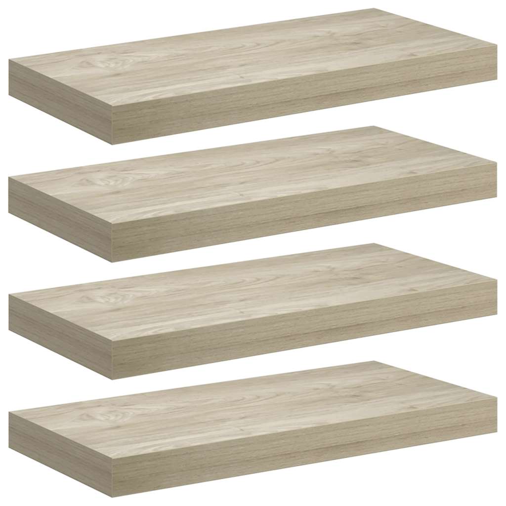 Plutajuće zidne police 4 kom boja hrasta 50 x 23 x 3,8 cm MDF