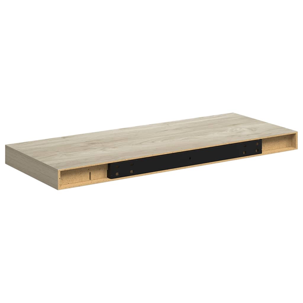 Plutajuće zidne police 4 kom boja hrasta 60 x 23,5 x 3,8 cm MDF
