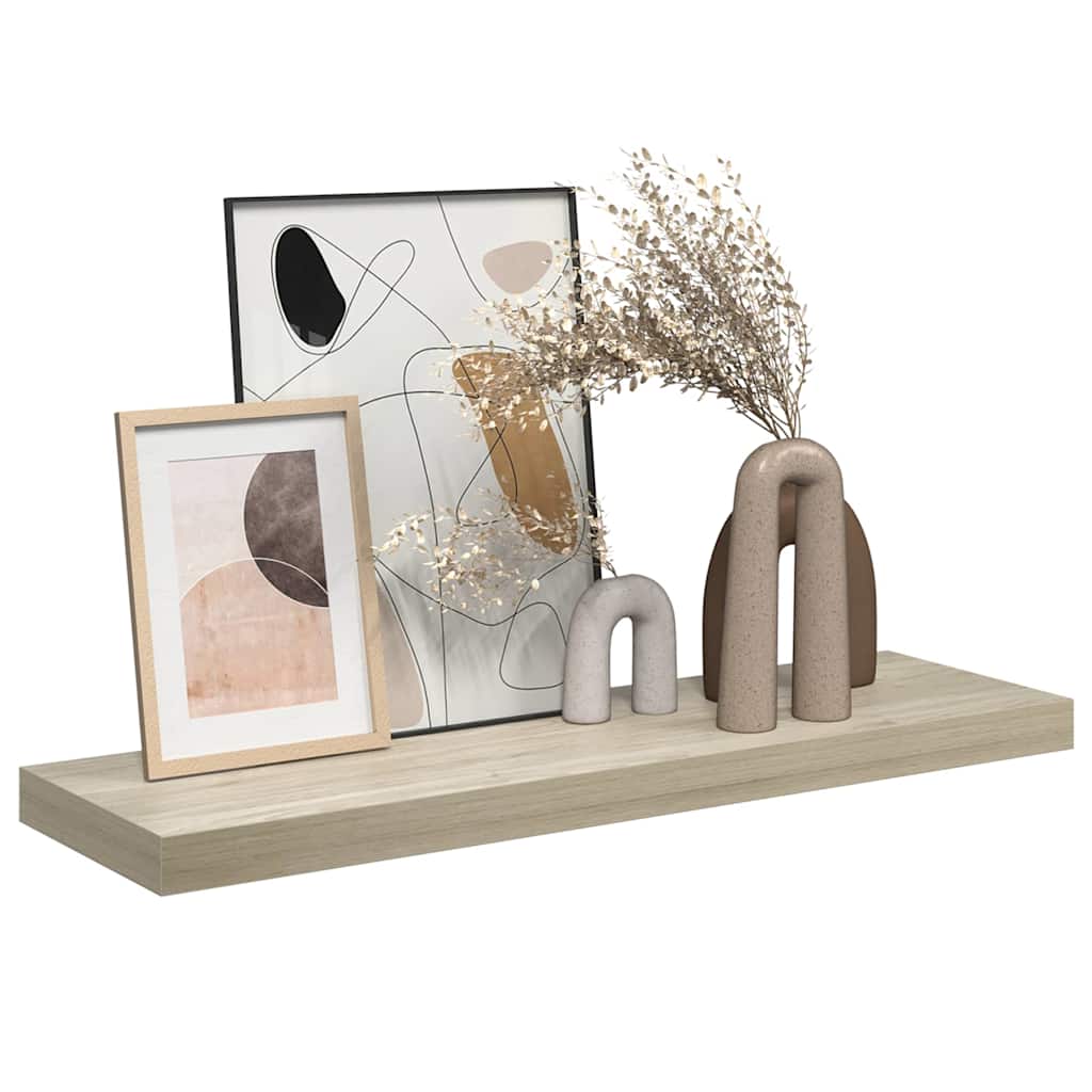 Plutajuća zidna polica boja hrasta 80 x 23,5 x 3,8 cm MDF
