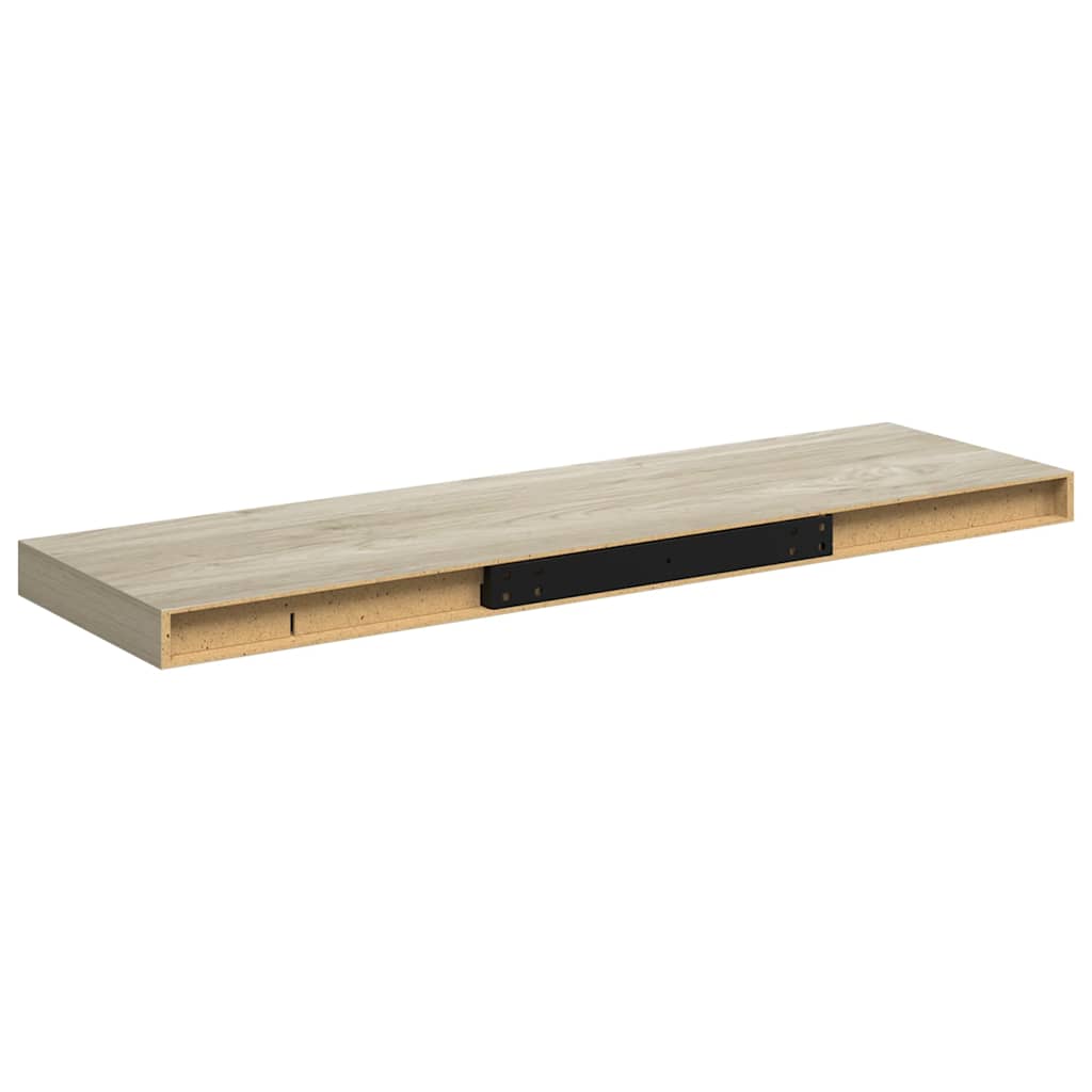 Plutajuća zidna polica boja hrasta 80 x 23,5 x 3,8 cm MDF