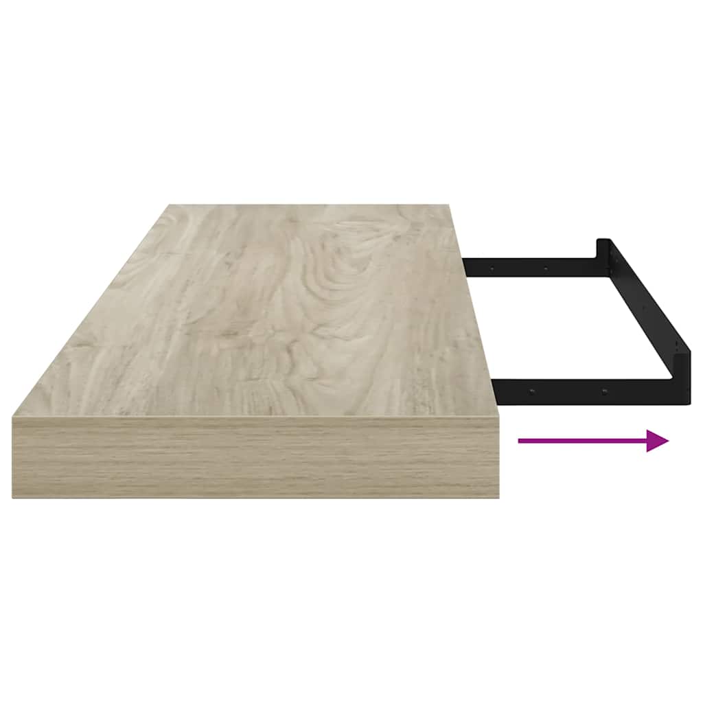 Plutajuće zidne police 4 kom boja hrasta 80 x 23,5 x 3,8 cm MDF