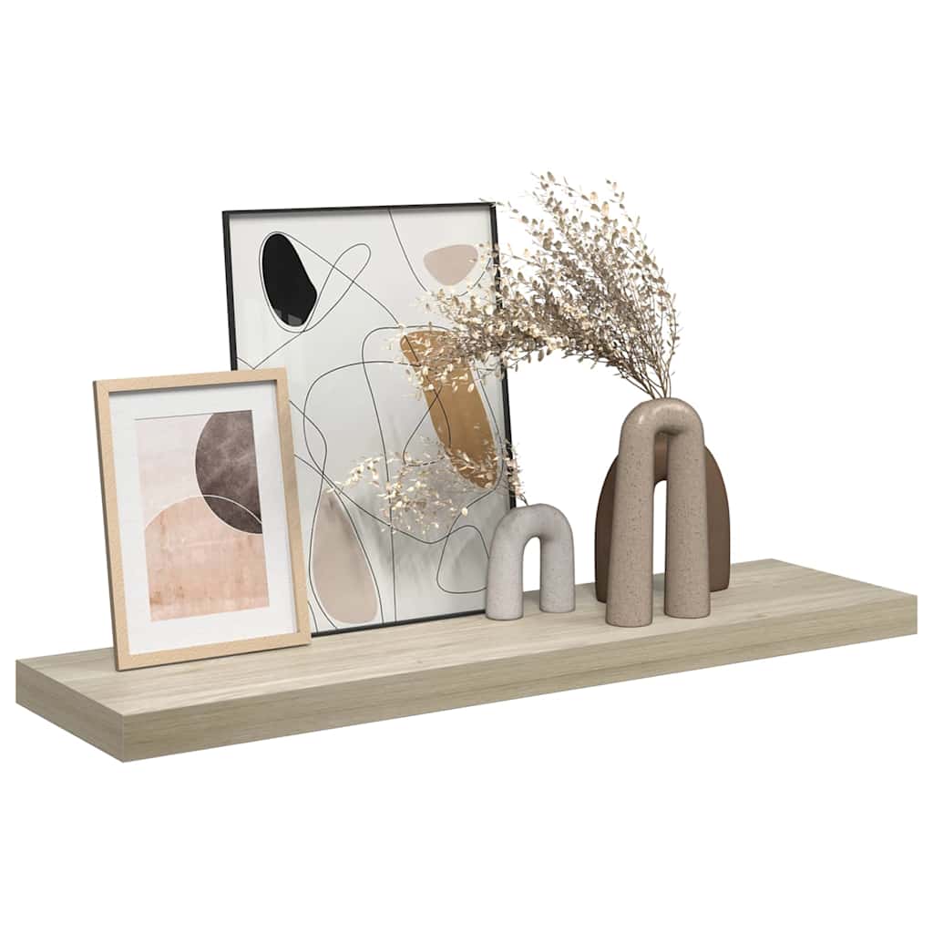 Plutajuća zidna polica boja hrasta 90 x 23,5 x 3,8 cm MDF