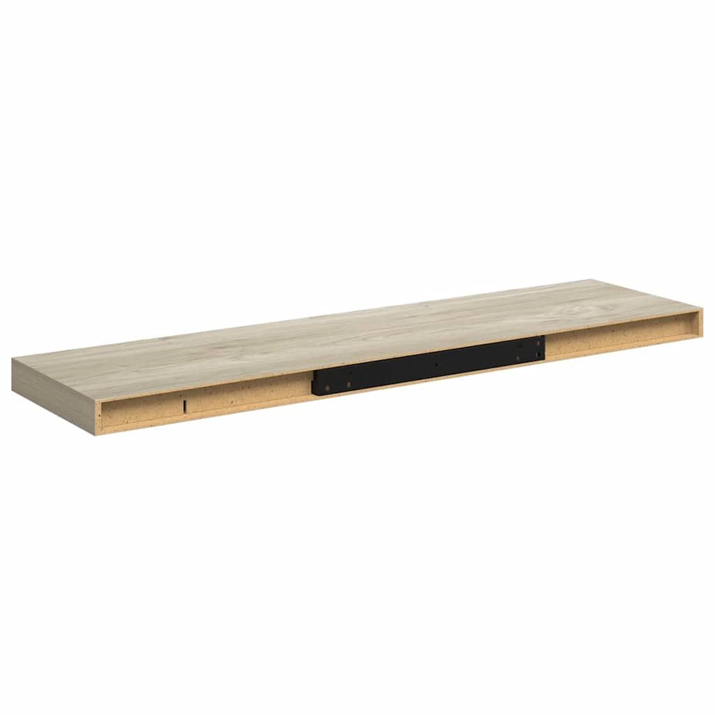 Plutajuća zidna polica boja hrasta 90 x 23,5 x 3,8 cm MDF