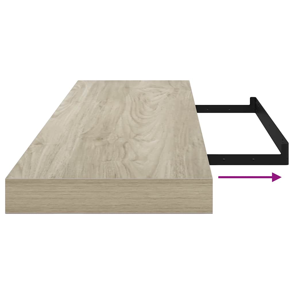 Plutajuće zidne police 4 kom boja hrasta 90 x 23,5 x 3,8 cm MDF