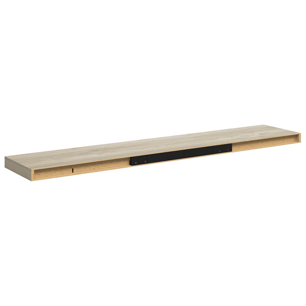 Plutajuće zidne police 4 kom boja hrasta 120x23,5x3,8 cm MDF