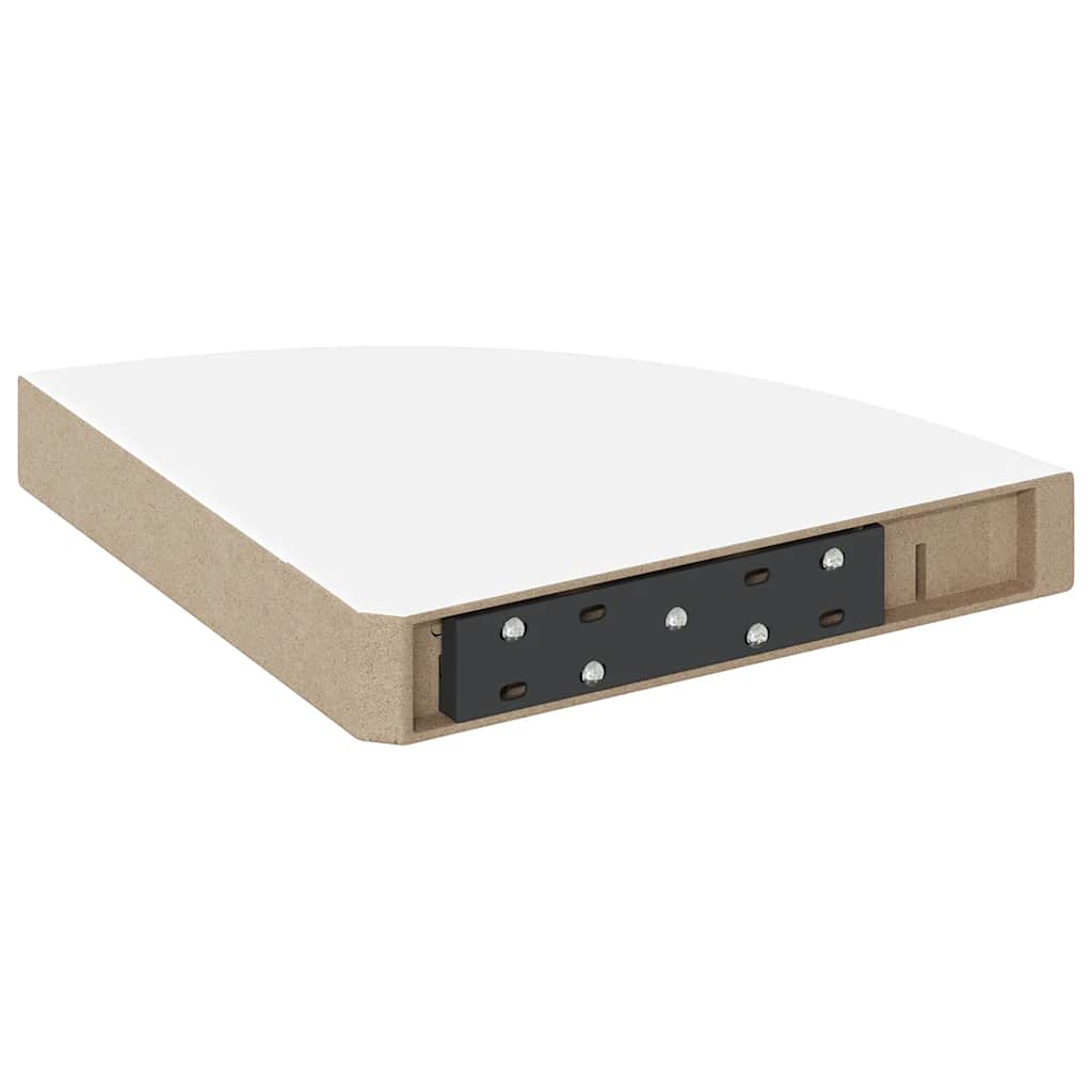 Plutajuće kutne police 2 kom. visoki sjaj bijele 25x25x3,8 cm MDF