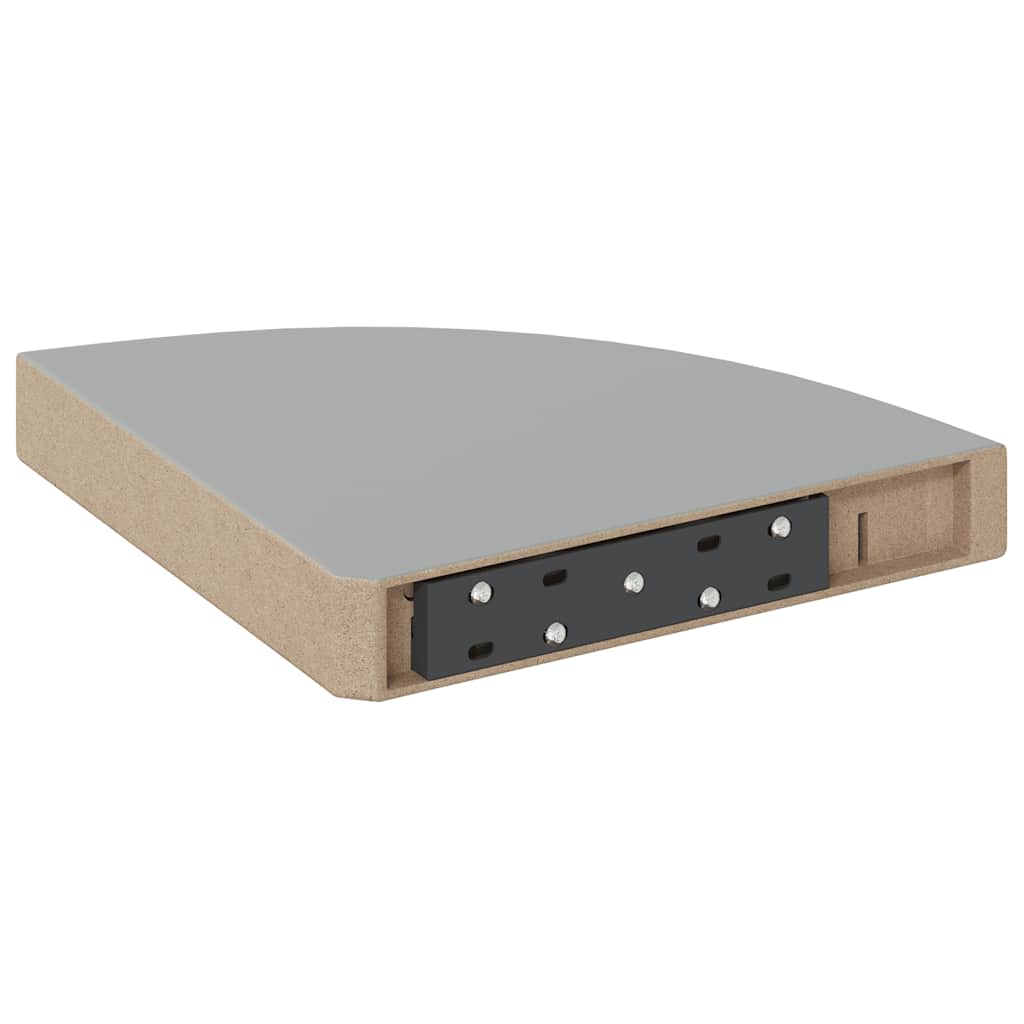 Plutajuće kutne police 4 kom sjajne sive 25 x 25 x 3,8 cm MDF